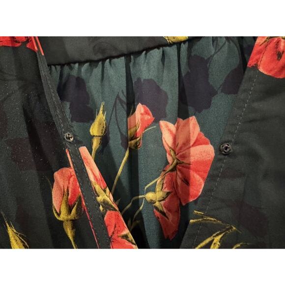 Collective Concepts Aimee Surplice Tie Sleeve Blouse Floral Romantic Women’s XLP - Picture 3 of 11